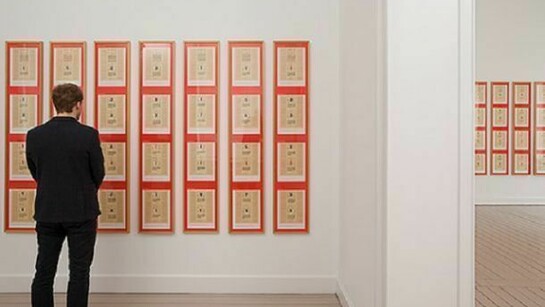 Kalendergeschichten, 1975  212 drawings in 53 frames (4 drawings per frame, stacked vertically); 15 3/4 x 11 4/5 inches (40 x 30 cm) / 53 frames at 63 3/4 x 12 1/2 inches (161.9 x 31.7 cm) each