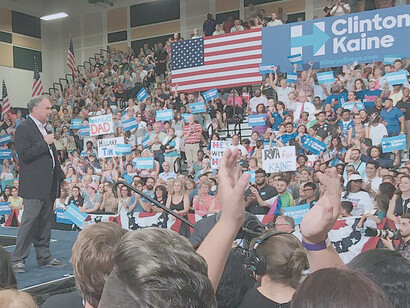 Tim Kaine auf einer Clinton/Kaine Rally in Richmond, Virginia am 01. August, 2016