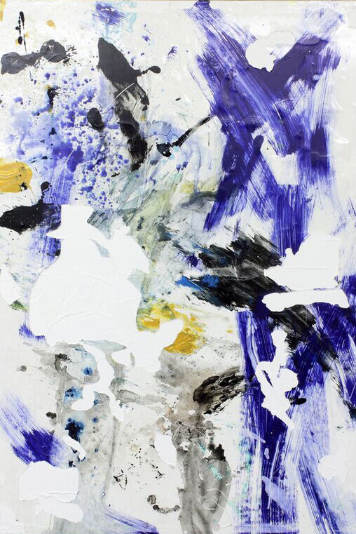 Tiziano Martini (Fanta), Senza Titolo, 2015, pittura acrilica, primer ed emulsione acrilica, sedimenti pittorici, sporcizia, imprimitura acrilica, 160 x 120 cm @ A+B galleria - Brescia
