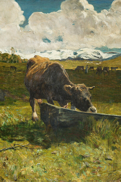 Giovanni Segantini, Vache brune à l’auge (detail), 1887. Courtesy of Musée Marmottan-Claude Monet