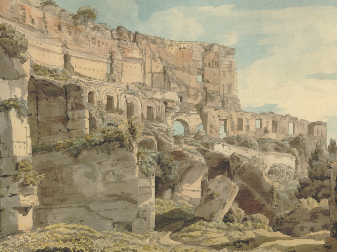 Francis Towne (1739-1816), Inside the Colosseum, 1780. Watercolour with pen and ink, 317 x 472 mm © The Trustees of the British Museum. 