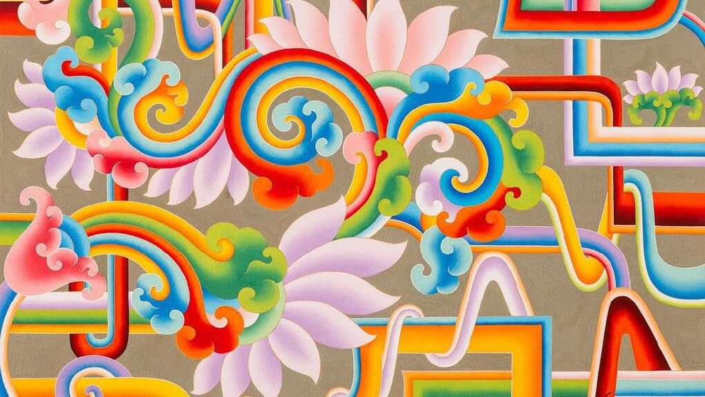 Anay Ngawang Chodak, Modern reflections of wisdom and compassion (detail). Courtesy of Kate Oh Gallery