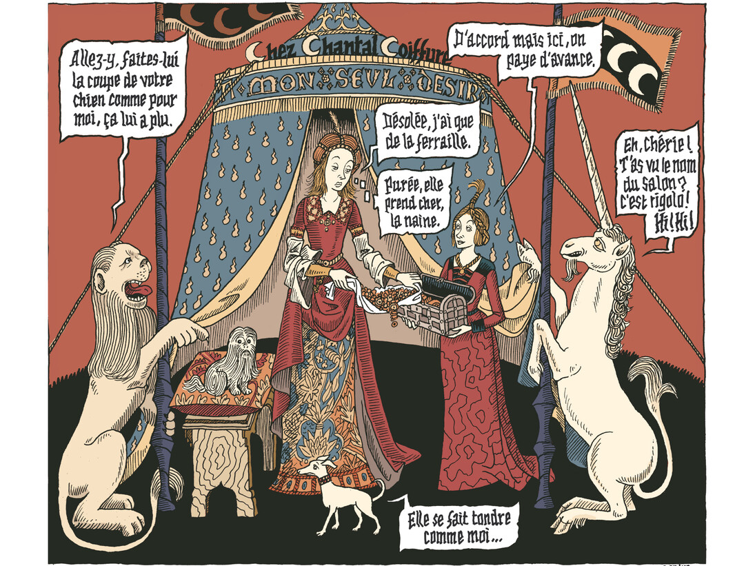 Émile Bravo, Mon seul désir, la Dame à la licorne nouvelle interprétation © Futuropolis / musée de Cluny, 2015