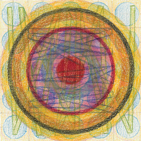 Magical night #10, coloured pencil on pape, 13 x 13 cm, Mark Weighton 2011