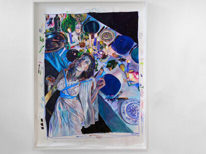 Giulia Messina, The statue kissed me, but no one was looking at us, exhibition view. Courtesy of Nino Mier Gallery