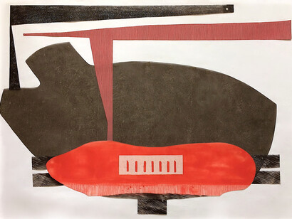 Cantilevered #32, 2017, oils on Mylar, 33x39 inches