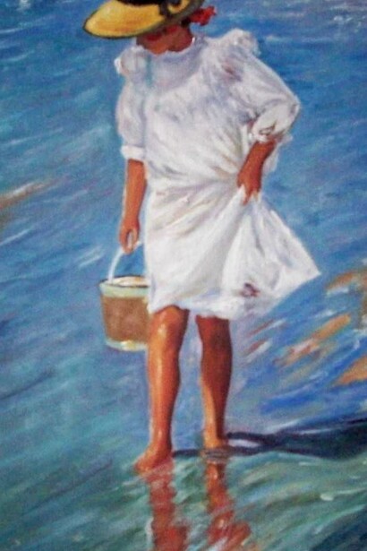 «Maré baixa, Elena em Biarritz»(1923), Joaquín Sorolla