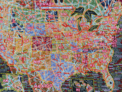 Driving Times and Mileage
USA”, 2014
36 ¾ x 54 ⅛ inches
