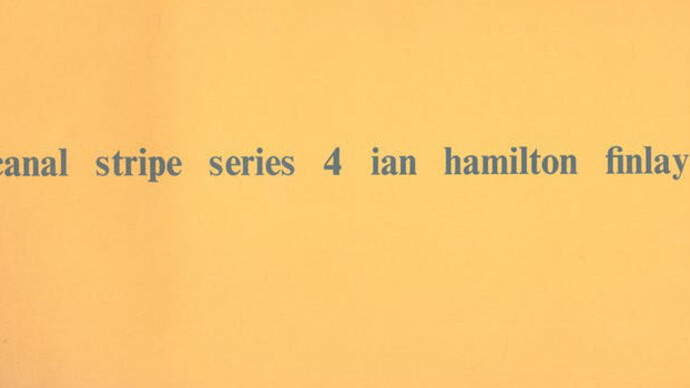 Ian Hamilton Finlay. Courtesy of M HKA