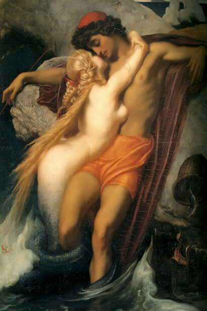 Frederic Leighton. Il pescatore e la sirena, c.1856-1858