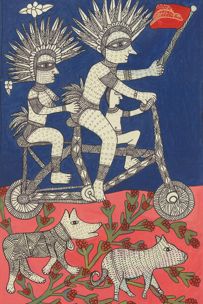 Bilong Papua New Guinea. 50 years of independence collection display, artwork in exhibition view. Courtesy of the National Gallery of Australia