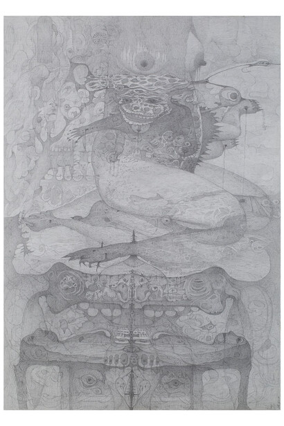 M'onma, Untitled, 2002, graphite on paper, 21.26x14.96 inches. Courtesy of Cavin Morris Gallery