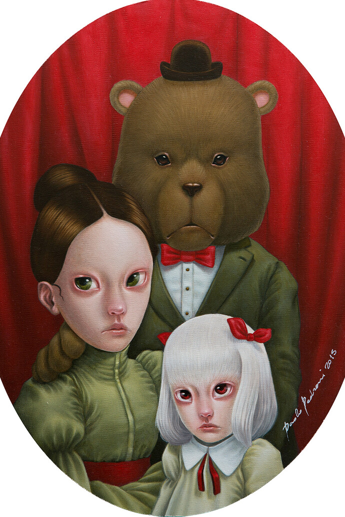 Paolo Pedroni. Family, 30x40 cm, oil on canvas, panel, courtesy Dorothy Circus Gallery