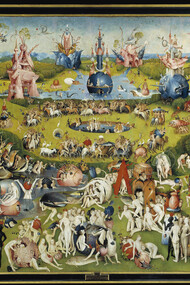 Dans Le Jardin des délices (vers 1490-1500), Jérôme Bosch déploie un monde où le plaisir bascule vers le chaos, révélant la violence tapie derrière les désirs humains et la fragilité du corps livré au péché