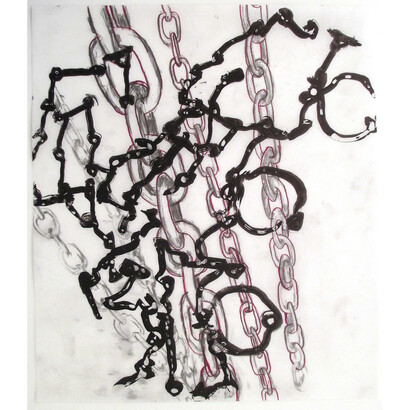 Elke Solomon, suga, suga, 2013, 24" x 18", acrylic and india ink on mylar 
