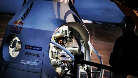 Felix Baumgartner in the Red Bull Stratos capsule © Red Bull GmbH