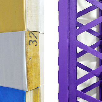 Detail of work by Peter Fillingham (left) and Rasheed Araeen (right)


