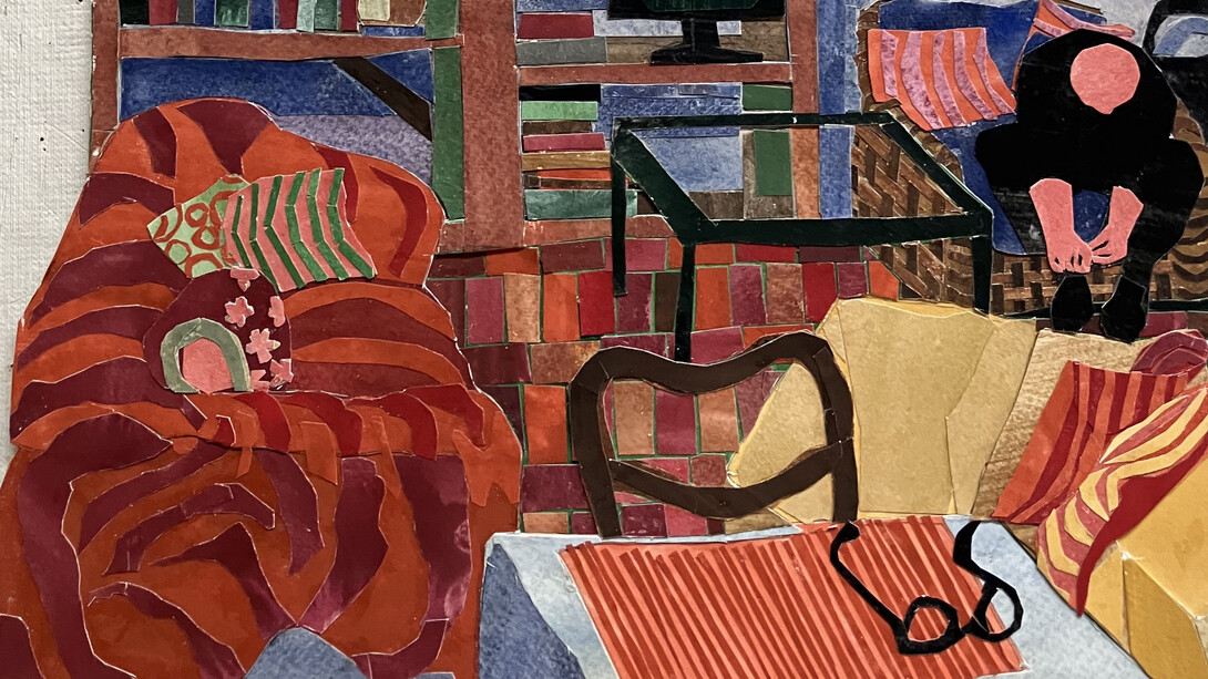 Elizabeth Bisbing, Richard tying his shoes (detail), 2024. Courtesy of Blue Mountain Gallery 