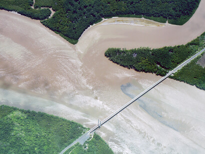 Vista aérea del río Tempsique, Costa Rica
