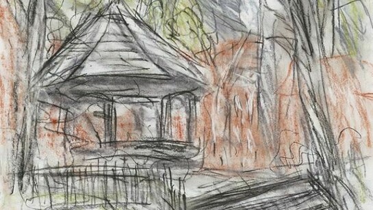 Leon Kossoff Arnold Circus 2008-10 charcoal and pastel on paper 58.5 x 50 cm