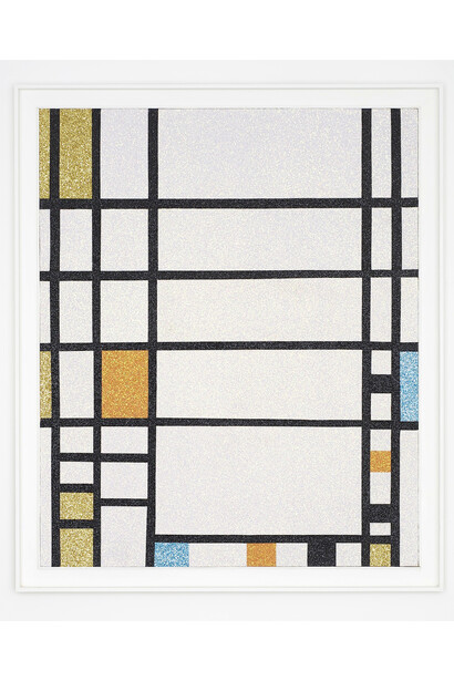 Corinne Felgate, Trafalgar Square, 2014, fabric & glitter on board, Image: 145.2 x 120cm, Framed: 161 x 135.5cm