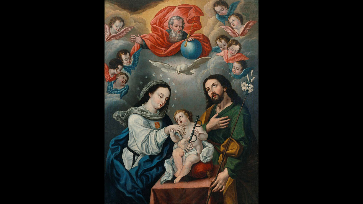 Bernardo Rodriguez, The Holy Family with Mercedarian Symbols, late 18th–early 19th century, oil on canvas, collection of Carl & Marilynn Thoma.