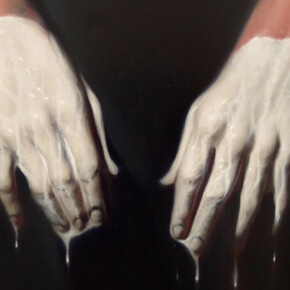 Ken Currie, Whitened Hands, 2017, Oil on panel, (c) Ken Currie, Courtesy of Flowers Gallery London and New York
 