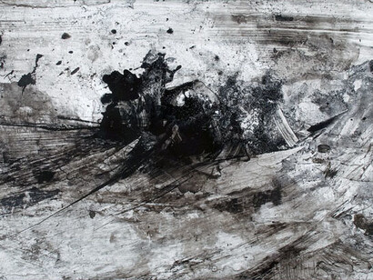 Athena LaTocha, Untitled, 2012, India ink and salt on photo paper, 13 x 19 inches