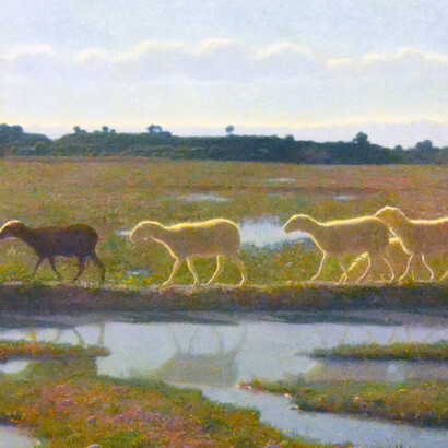 Lo specchio della vita, dettaglio, Pellizza da Volpedo