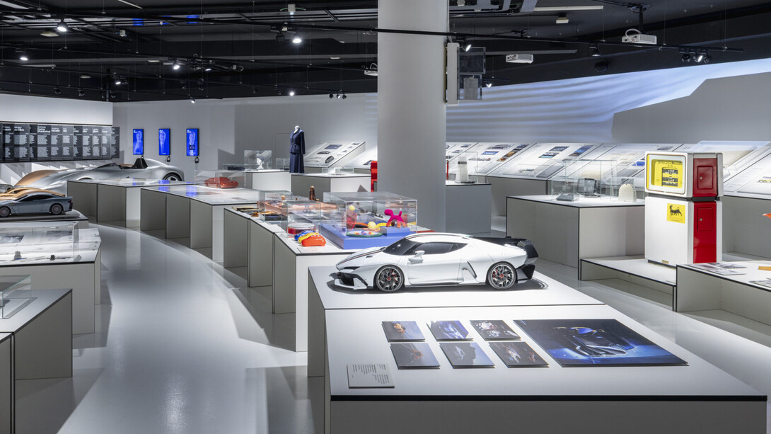 Ferrari design. Creative journeys 2010–2025, vista de exhibición. Cortesía del Museo Nazionale dell'Automobile