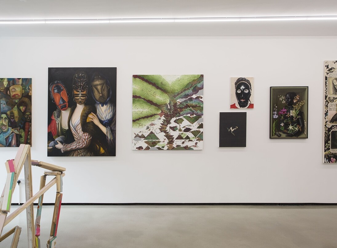 Installation view of '100 Painters of Tomorrow' London