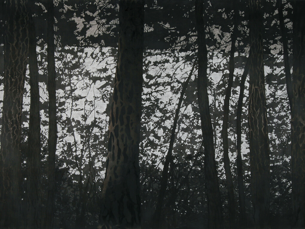 Mila Libman, Second Nature, charcoal and ink on paper, 52" x 70"