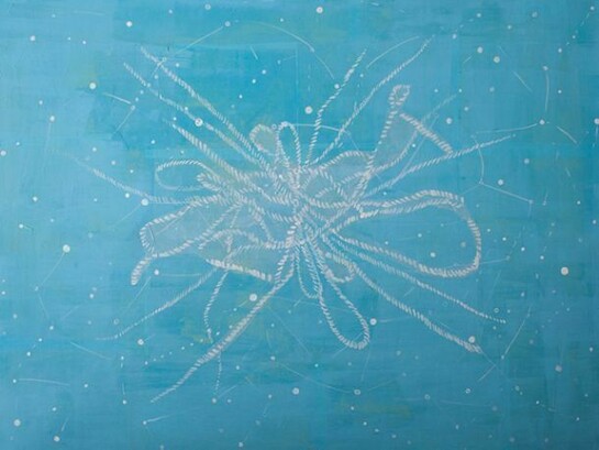 Bastienne Schmidt, Untitled String Topos, 2013, Mixed Media On Panel, 30x40 in.