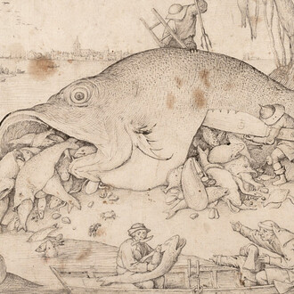 Pieter Bruegel d. Ä., Big fish eat little fish (detail), 1556. Courtesy of the Albertina Museum