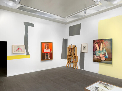 Verschiedene künstler:innen, Sammlungs­intervention von Amy Sillman, ausstellungsansicht. Mit freundlicher genehmigung des Kunstmuseum Bern