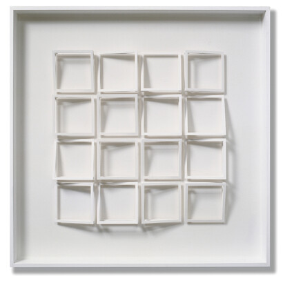 Klaus Staudt, 1/723 SG 86, Diagonal, 1992, Acrylic, wood and plexiglas, 76.5 x 76.5 x 7.5 cm, 30 1/8 x 30 1/8 x 3 inches