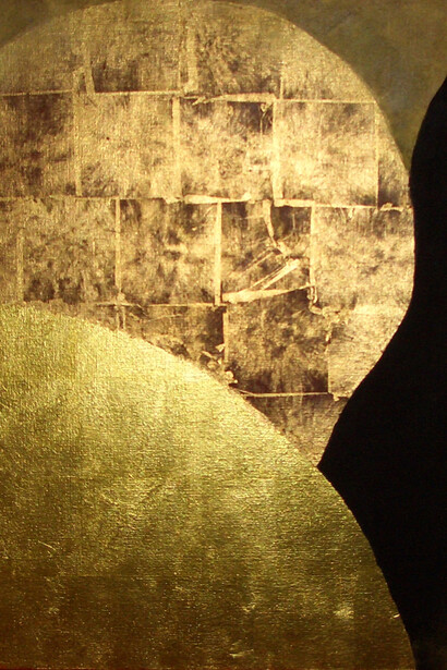 Kenji Yoshida,  La Vie, 2004, metal and oil on canvas, 92 x 73 cm, Photo Jonathan Greet, Image Courtesy October Gallery, London