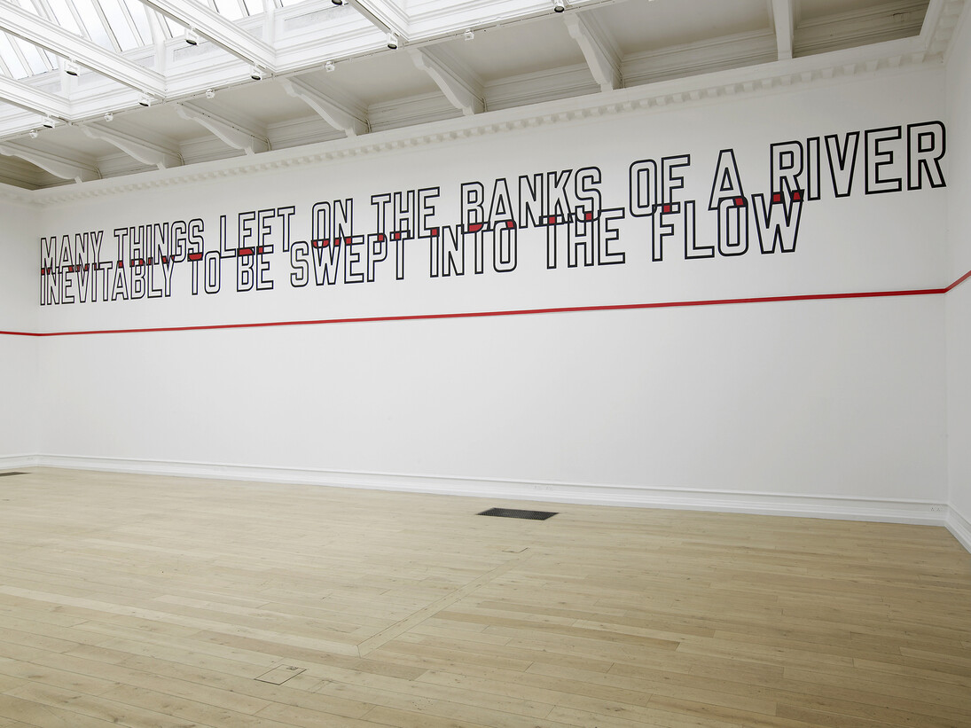 Lawrence Weiner, installation view at the South London Gallery, All in Due Course, 2014, Courtesy of
Lawrence Weiner, ARS, NY and DACS, London 2014, Photo by Andy Keate