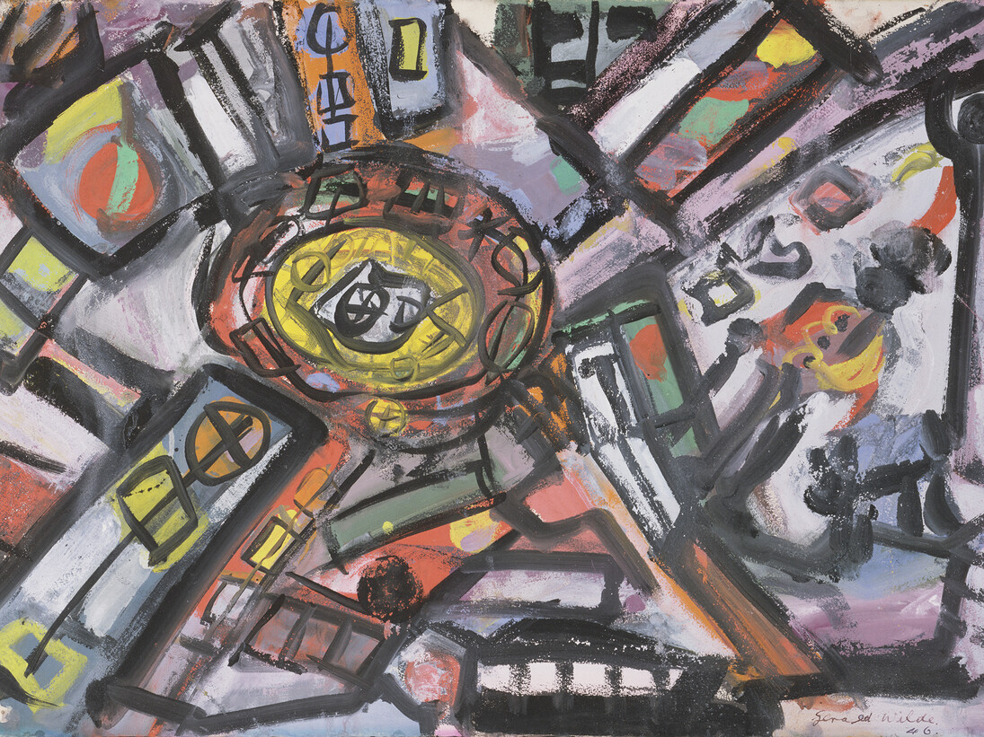 Gerald Wilde, Piccadilly Circus, Gouache on paper, 1946, 53.3 x 80.6 cm, Courtesy October Gallery, London