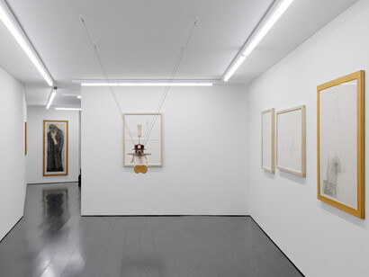 Walter Pichler, Die bleche und ich gehen heim (The metal sheets and I are going home), exhibition view. Courtesy of Contemporary Fine Arts