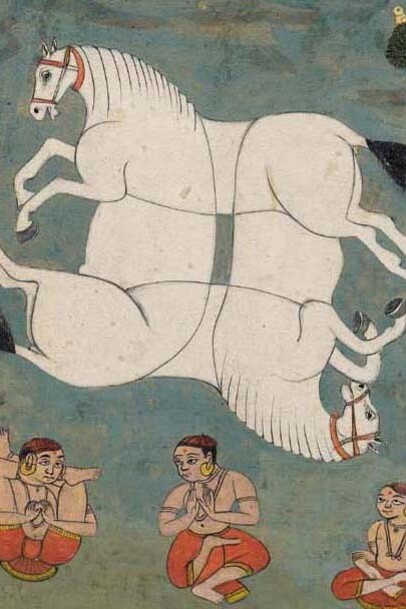 A Tantric painting of a horse from the 1800s
