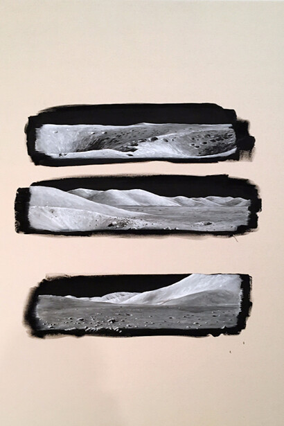 William Binnie, (Triple) Moonscape, 2017. Courtesy of LMAKgallery