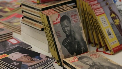 The Drum Archive Shop uses iconic images from Drum magazine, drawn from the Bailey’s African History Archive, and reinterprets them on products such as notebooks, greeting cards, T-shirts, and posters