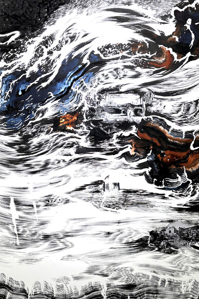 Abdelkader Benchamma, Engramme aerolites A, 2025. Cortesía de ADN Galería