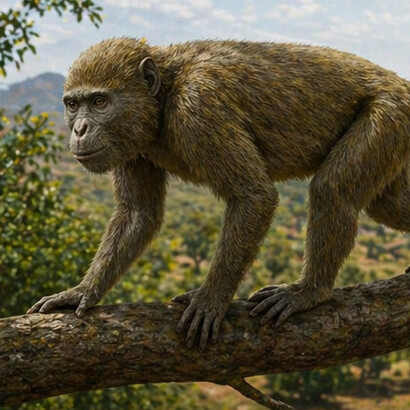 Gli studi biogeografici suggeriscono che Masripithecus moghraensis possa essere parte di una fase iniziale della diversificazione delle scimmie antropomorfe, contribuendo a ridefinire le ipotesi sull’origine comune di scimmie e umani. Qui un'ipotetica ricostruzione grazie all'ausilio dell'IA