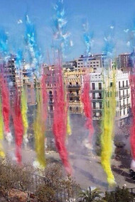 Mascletá en la plaza del Ayuntamiento de Valencia