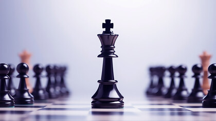 A check stands on the chessboard