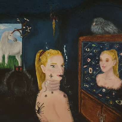 Chiara Nisci, Nella mia mente, acrilico su cartone telato, dettaglio