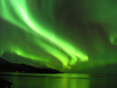 The astronomical phenomenon of Aurora Borealis, photo taken around Tromsø, Norway, 2010
