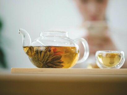 A serene teapot and cup reflect the quiet joy of preparing herbal tea—a grounding step in a routine designed for calmer mornings